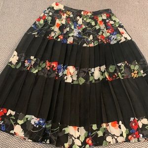 Banana Republic Pleated Floral Midi Skirt